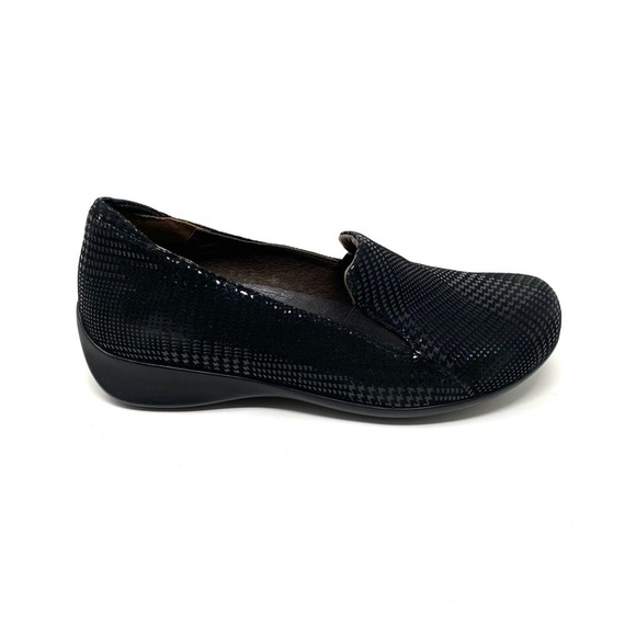 Wolky Perls Black Dessin Suede Comfort Loafers - Picture 1 of 7